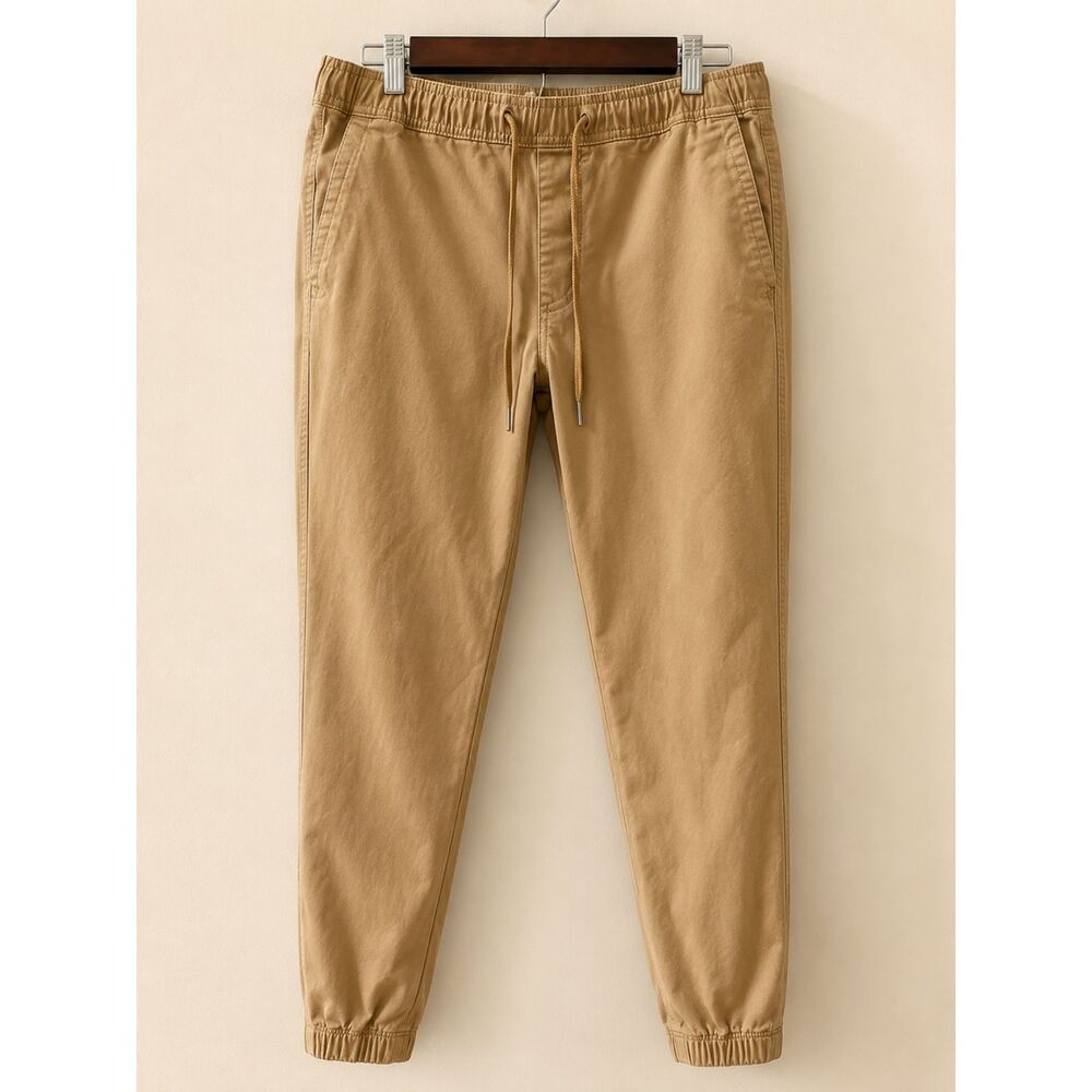 GAP Essential Jogger Pants | Men's Medium | Khaki Drawstring Joggers | EUC